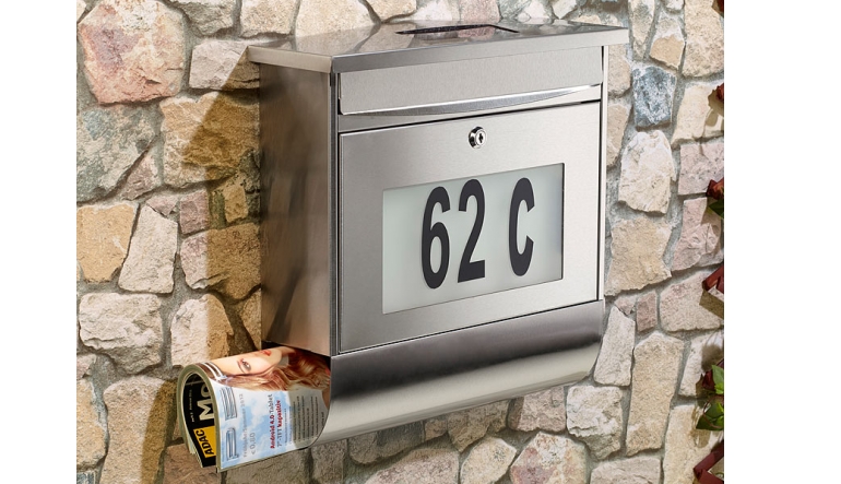 Rund ums Haus LUNARTEC Edelstahl-Briefkasten mit Hausnummer und Beleuchtung im Test, Bild 1