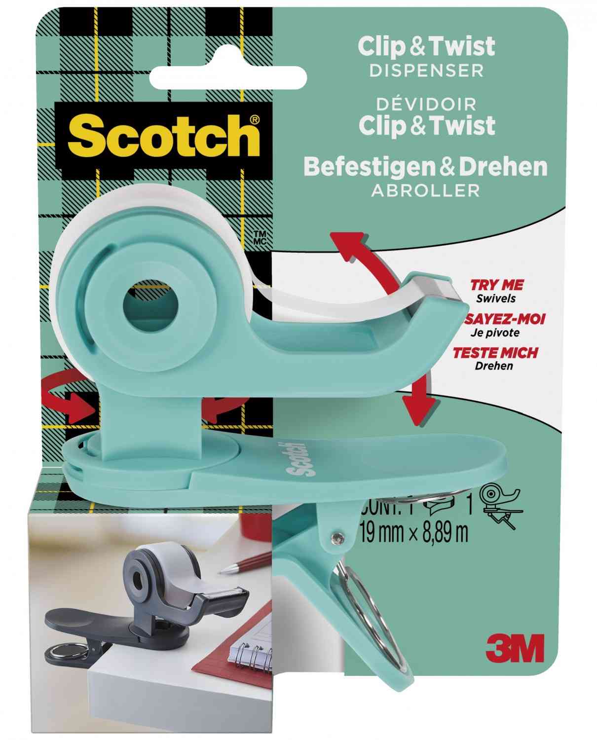 Rund ums Haus 3M Scotch Clip & Twist Klebebandabroller für einhändiges kleben - News, Bild 1