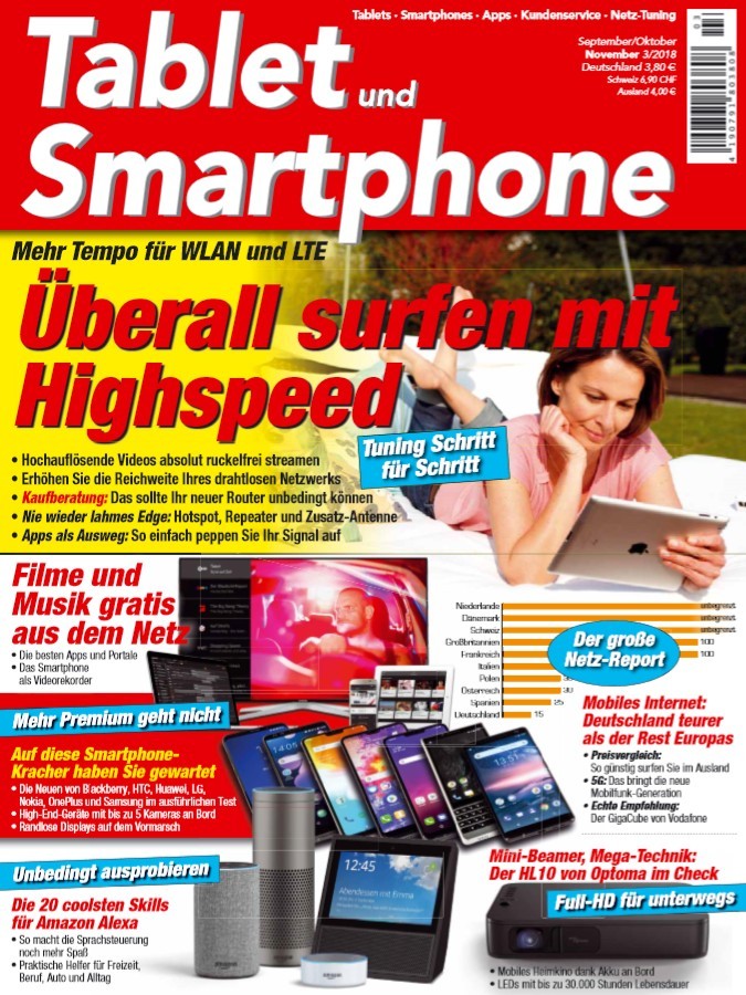Smart Home Mehr Tempo für WLAN und LTE: Die besten Tipps in der neuen „Tablet und Smartphone“, Bild 1 Smart Home Mehr Tempo für WLAN und LTE: Die besten Tipps in der neuen „Tablet und Smartphone“ - News, Bild 1