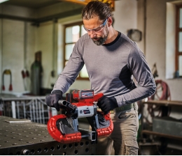Marke: Einhell Neue Akku-Bandsäge von Einhell für funkenfreies Trennen von Metall, Bild 1 E-Werkzeuge Akku Neue Akku-Bandsäge von Einhell für funkenfreies Trennen von Metall - News, Bild 1