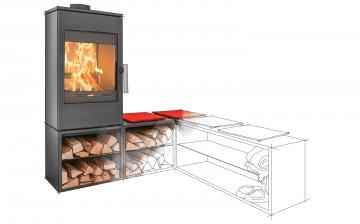 Rund ums Haus Aus flexiblem Ofenmodul von HAAS+SOHN wird Regal, Sitzbank oder Holzfach - News, Bild 1