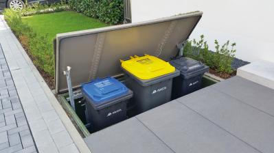 Rund ums Haus Unsichtbare Mülltonnen: Per Knopfdruck wird der Abfall im Subsafe im Boden versenkt, Bild 1 Rund ums Haus Unsichtbare Mülltonnen: Per Knopfdruck wird der Abfall im Subsafe im Boden versenkt - News, Bild 1