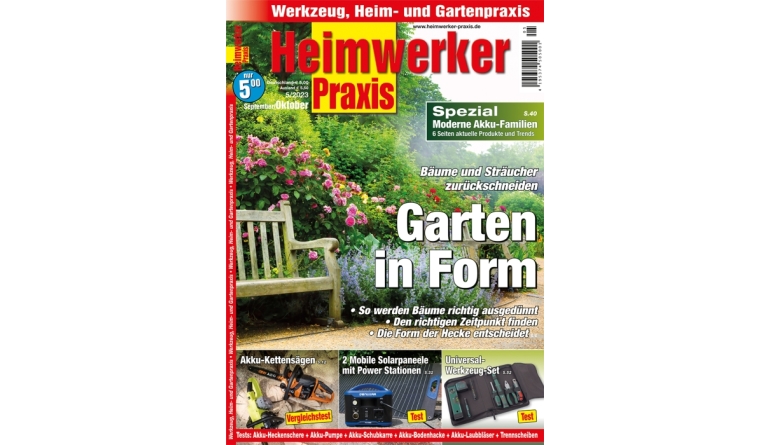 Marke: In der neuen „HEIMWERKER PRAXIS“: Akku-Kettensägen - Mobile Solaranlagen - Rasenroboter, Bild 1 Produktvorstellung In der neuen „HEIMWERKER PRAXIS“: Akku-Kettensägen - Mobile Solaranlagen - Rasenroboter - News, Bild 1