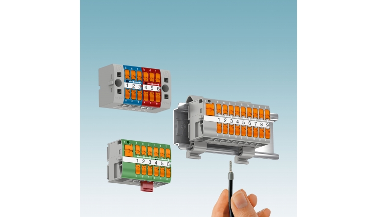 Produktvorstellung Kompakte, modulare Verteilerblöcke mit seitlichem Push-in-Anschluss - News, Bild 1