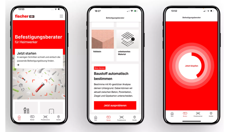 Marke: Intelligenter Klopftest: KI-Baustofferkennung in Fischer DIY-App, Bild 1 Service Intelligenter Klopftest: KI-Baustofferkennung in Fischer DIY-App - News, Bild 1