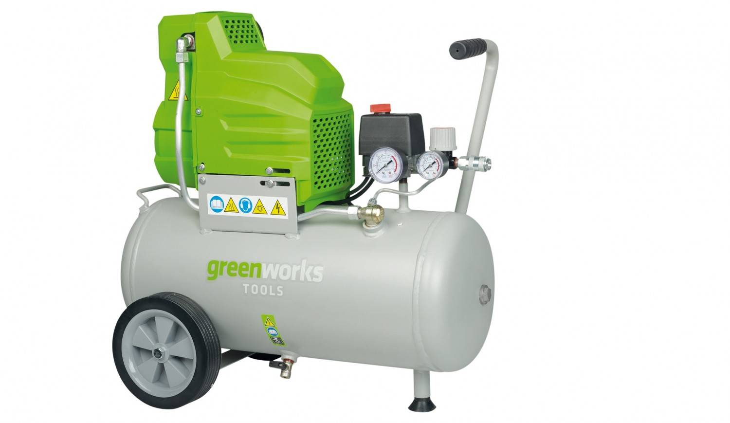 Serientest: Greenworks Kompressor 4104107, Greenworks Kompressor 4104907, Bild 3 Kompressoren und Druckluftwerkzeuge Greenworks Kompressor 4104107, Greenworks Kompressor 4104907 im Test , Bild 3