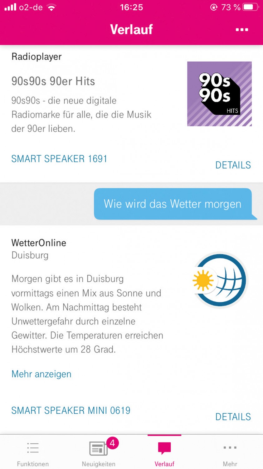Serientest: Telekom Smart Speaker, Telekom Smart Speaker Mini, Bild 5 Smart Home Lautsprecher Telekom Smart Speaker, Telekom Smart Speaker Mini im Test , Bild 5