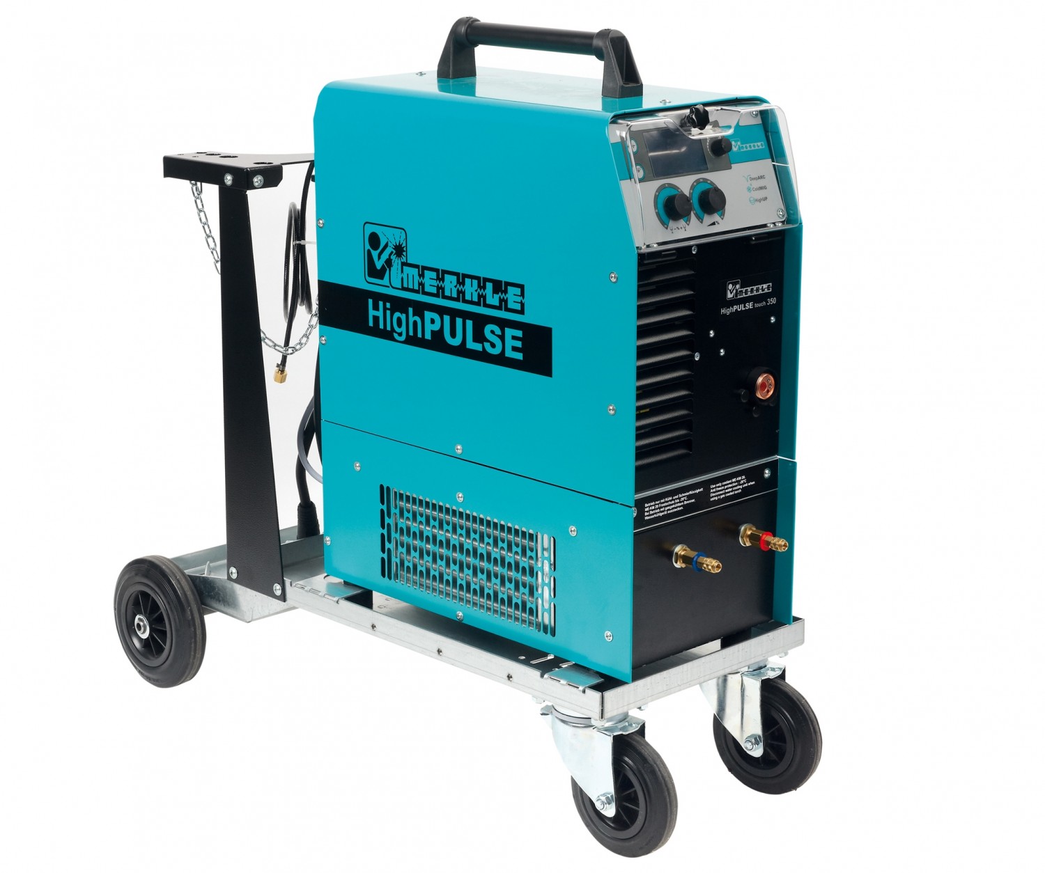 Der Schweißstar in der Werkstatt: Merkle HighPULSE touch 350 mit Wasserkühlgerät WK301 und Transportwagen TW112, Bild 3 Gewerbliche Werkzeuge Merkle HighPULSE touch 350 mit Wasserkühlgerät WK301 und Transportwagen TW112 im Test, Bild 3