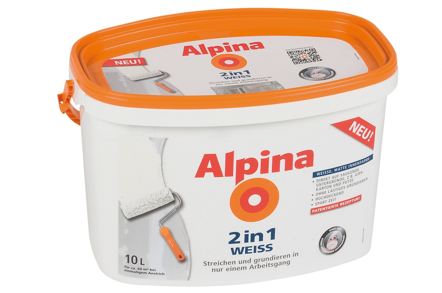 Innenfarben-Wand Alpina (Farben) 2in1 Weiss im Test, Bild 1