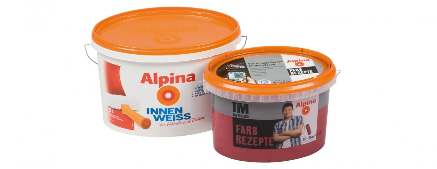 Innenfarben-Wand Alpina (Farben) Alpina InnenWeiss+Alpina Farbrezepte Ochsenrot im Test, Bild 1