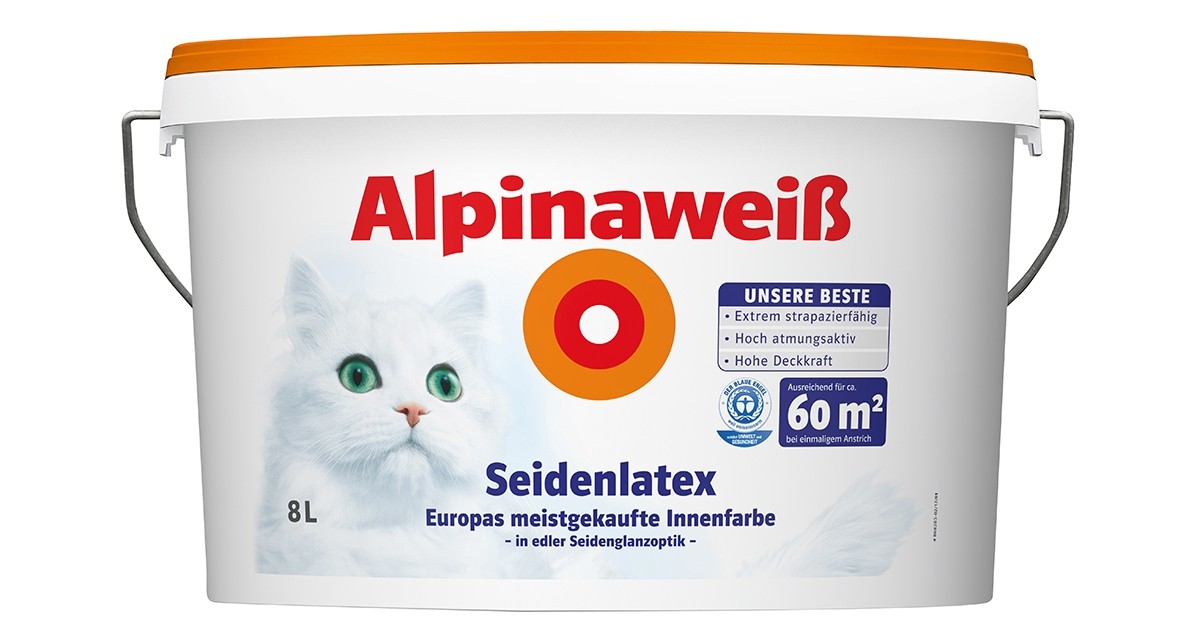 Innenfarben-Wand Alpina (Farben) Seidenlatex im Test, Bild 1