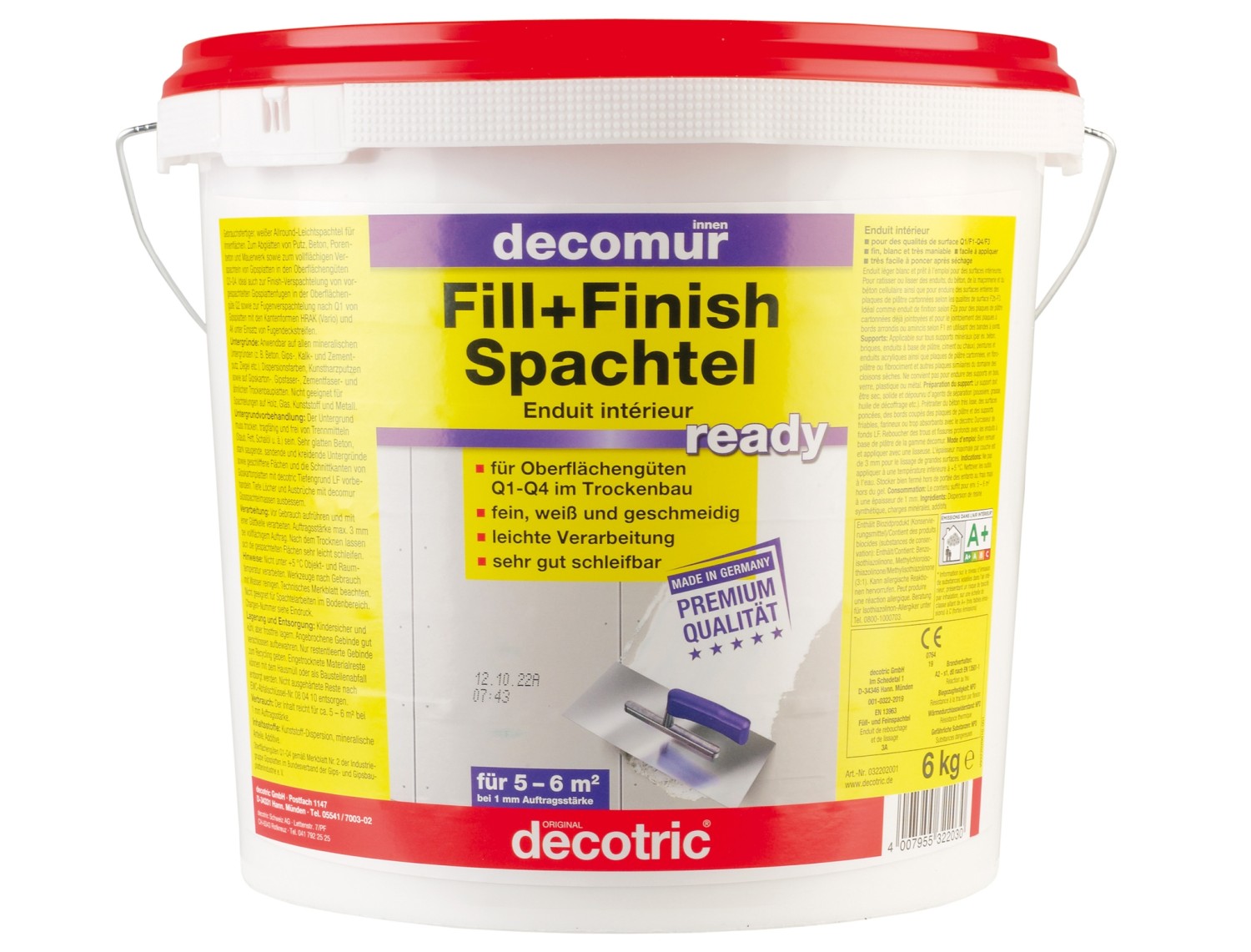 Sonstige Baustoffe Decotric Decomur Fill + Finish ready Fertigspachtel im Test, Bild 2