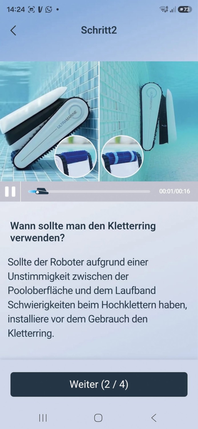 Smarte Poolreinigung zum fairen Preis: Ecovacs Ultramarine P1 Akku-Poolroboter, Bild 3 Pool Roboter Ecovacs Ultramarine P1 Akku-Poolroboter im Test, Bild 3