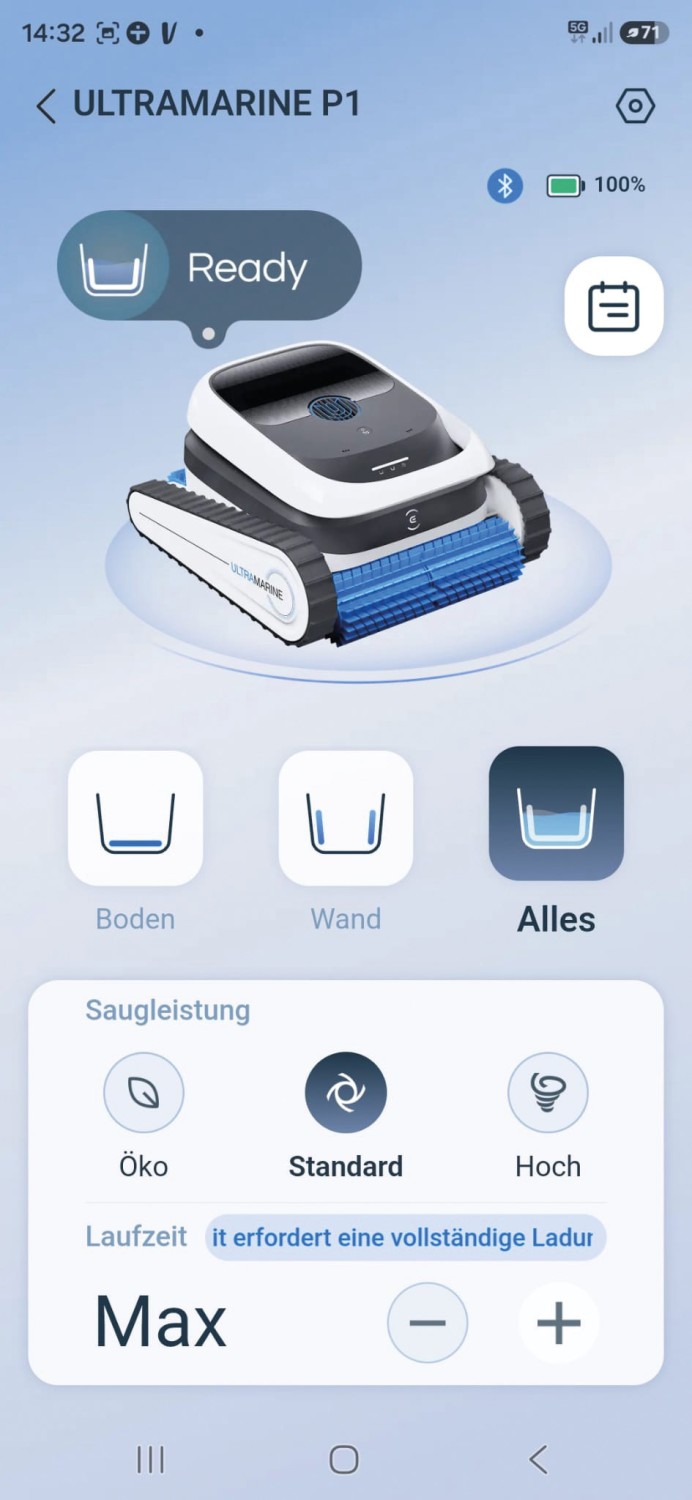 Smarte Poolreinigung zum fairen Preis: Ecovacs Ultramarine P1 Akku-Poolroboter, Bild 6 Pool Roboter Ecovacs Ultramarine P1 Akku-Poolroboter im Test, Bild 6