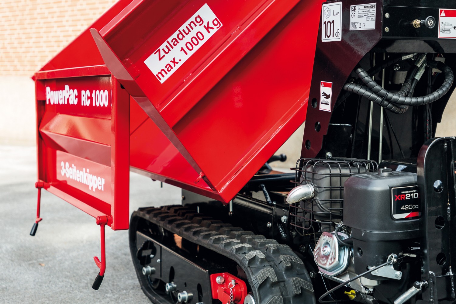 Mitfahrgelegenheit: PowerPac Raupen-Dumper, 3-Seitenkipper RC 1000-DS, Bild 9 Gewerbliche Werkzeuge PowerPac Raupen-Dumper, 3-Seitenkipper RC 1000-DS im Test, Bild 9