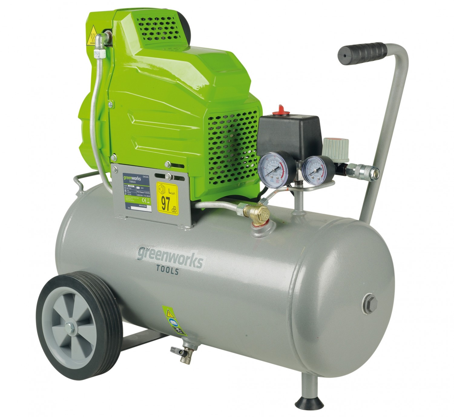 Kompressoren und Druckluftwerkzeuge Greenworks GAC24L im Test , Bild 4