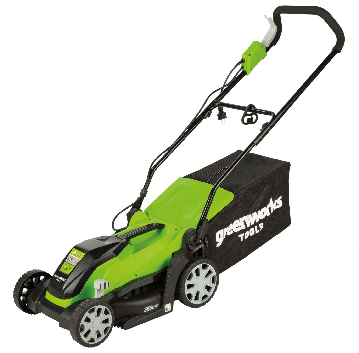 Elektro-Rasenmäher GLM1035 von Greenworks: Greenworks GLM1035, Bild 1 Handrasenmäher-Elektro Greenworks GLM1035 im Test, Bild 1