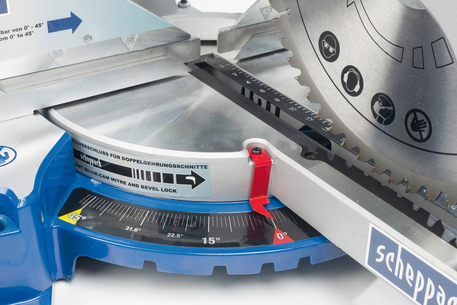 Präzise Winkel für Paneele und Balken: Scheppach HM120L, Bild 2 Kapp- und Gehrungssägen Netzbetrieb Scheppach HM120L im Test, Bild 2