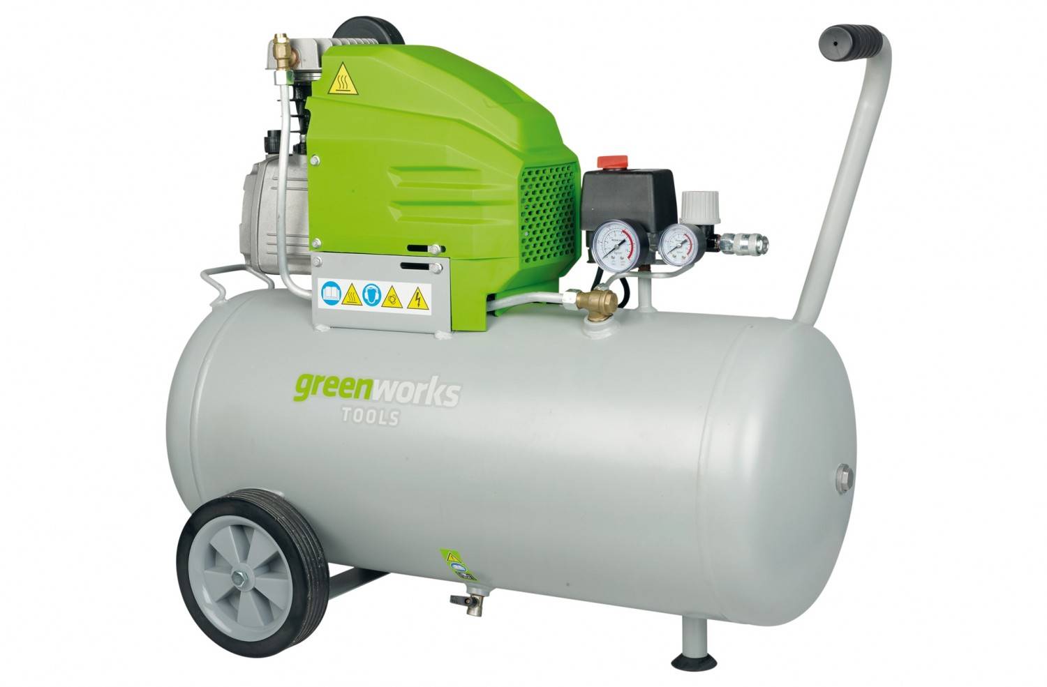 Serientest: Greenworks Kompressor 4104107, Greenworks Kompressor 4104907, Bild 5 Kompressoren und Druckluftwerkzeuge Greenworks Kompressor 4104107, Greenworks Kompressor 4104907 im Test , Bild 5