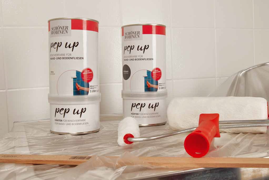 Schnell mal aufgepeppt: Schöner Wohnen Pep Up Renovierfarbe für Fliesen, Bild 3 Lacke und Lasuren Schöner Wohnen Pep Up Renovierfarbe für Fliesen im Test, Bild 3