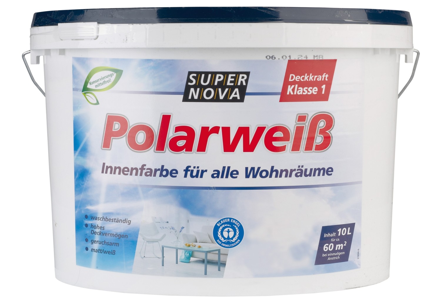 Innenfarben-Wand Super Nova Polarweiß im Test, Bild 2