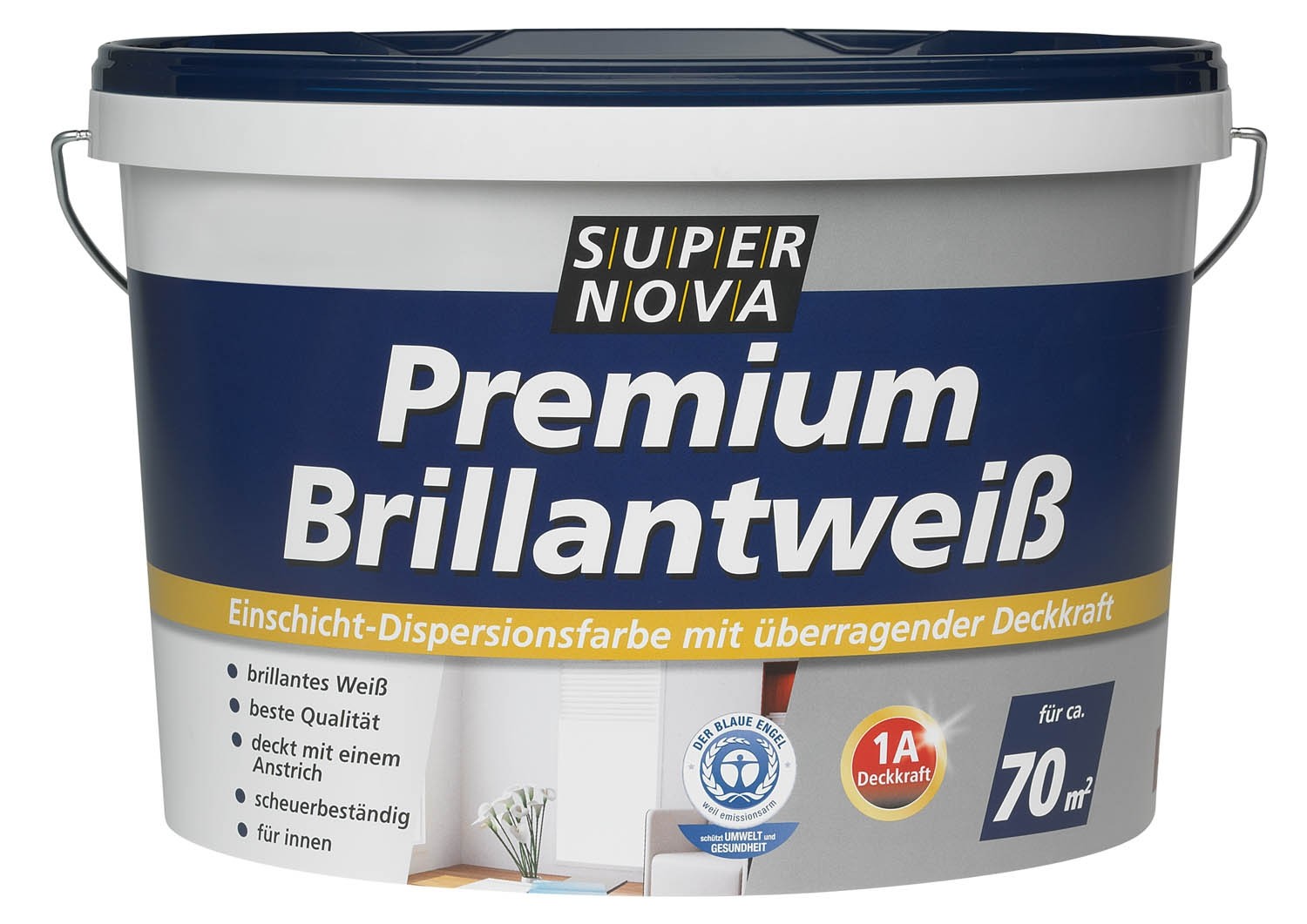 Innenfarben-Wand Super Nova Premium Brillantweiß im Test, Bild 1