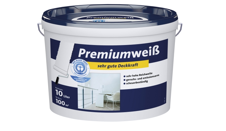 Wandfarbe der Spitzenklasse: FLT Premiumweiß, Bild 1 Innenfarben-Wand FLT Premiumweiß im Test, Bild 1
