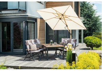 Einzeltest: Doppler Sonnenschirm Alu Wood AX Pendel 220 x 300